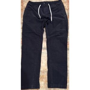 Vuori Optimist Mens Pants Black Corduroy Stretch Drawstring Straight Leg Large